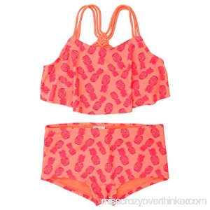 Amerla Girls Flutter Two Piece Bikini Set Beach Sport Swimsuit Bralette Hipster 7-8 Orange B07QF7XH9R